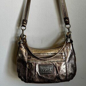 Coach Metallic Gold Leather Poppy Crossbody or Shoulder Bag.